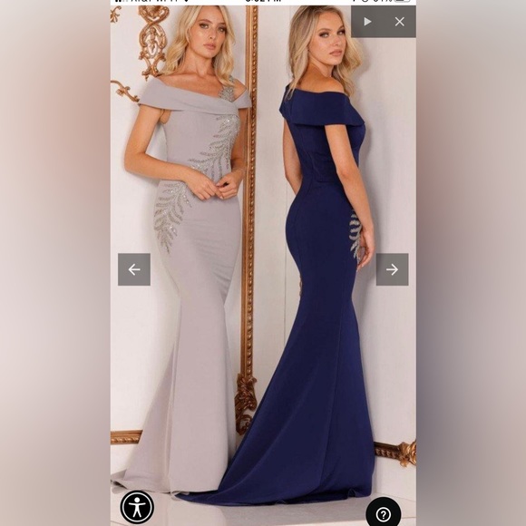 TERANI COUTURE LEAF RHINESTONE GOWN - Picture 2 of 9